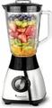 Produktbild: TurboTronic Standmixer mit 1,5L Glasbehälter 1200W Edelstahl silber, Blender Neu