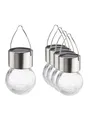 Produktbild: Ab ins Grüne LED Dekoobjekt Solar Hängeleuchte mit Crackle Glas, LED warmweiß, 5er-Set, solarbetrieben, Automatikfunktion, warmweiß, wetterfest und kabellos