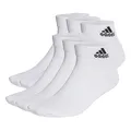 Produktbild: adidas Unisex Cushioned Sportswear Ankle Socks 6 Pairs, White/Black, 13-14.5