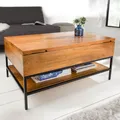Produktbild: Höhenverstellbarer Couchtisch FACTORY LIFTUP 80cm Mangoholz massiv mit Stauraum