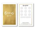 Produktbild: Frank Paperman® | 200x Bonuskarte für Kunden mit funkelnder Goldprägung | 10er Bonus Treuekarten zum Abstempeln | goldene Stempelkarten | gold loyalty card