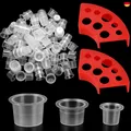 Produktbild: 300 Stück Tattoo Tintenbecher mit 2 Cups Halterungen, kleine und mittlere und 