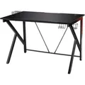 Produktbild: Gaming Tisch K-foermiger Computertisch pc Tisch Schreibtisch mit Getraenkehalter, Kopfhoerer Haken und Videoablage 115x73cm - Costway