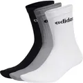 Produktbild: adidas Unisex Socken, 3er Pack - Linear Crew Cushioned, Logo, gepolstert, einfarbig Schwarz/Grau/Weiß 46-48