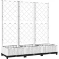 Produktbild: vidaXL Garten-Pflanzgefäß mit Spalier Weiß 120 x 40 x 121,5 cm PP - Weiß