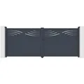Produktbild: Casanoov Flügeltor Halti 400x160cm Aluminium & Gartentür 100x160cm Grau