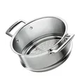 Produktbild: Le Creuset Dämpfeinsatz 3-ply Edelstahl, Ø 20 cm, Für Töpfe mit Ø 20 cm geeignet, Mit Griffen, Silber, 96202420000000