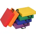 Produktbild: Costway - 6er Set Kinder Stuhlkissen Mit Griff, Bodenkissen Mit Reissverschluss, Sitzkissen Mehrfarbig, Sitzerhoehung Hauptkissen Fuer Kinderzimmer Und Kindergarten Quadrat