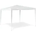 Produktbild: Pavillon Zelt Hxbxt:250x300x300cm, Quadratisch, Dach Aus 100% Pe, Stahlgestell, Partyzelt, Weiß - Relaxdays