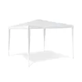 Produktbild: Relaxdays Pavillon Zelt HBT: 2,5 x 3 x 3 m Gartenpavillon mit quadratischer Fläche und Dach aus 100% PE Partyzelt für Festival oder Feier Pavilion mit Stahlgestell Pavillion, weiß