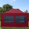Produktbild: TOOLPORT 3x4,5m Stahl Faltpavillon, inkl. 4 Seitenteile, rot