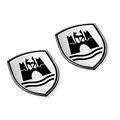 Produktbild: Volkswagen 5C0064317ASXRW Dekorfolien Set Wolfsburg Wappen Emblem satinschwarz chromglanz