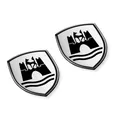 Produktbild: Original VW Dekorfolien Set Wolfsburg Wappen Emblem satinschwarz chromglanz OEM