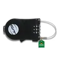 Produktbild: CONTEC Multifunktions-Schloss Radio Lock 110 mm, Drahtseil-Zahlenschloss mit wählbaren Code, für Sport, Reise, Freizeit, Aufrollmechanismus, schwarz