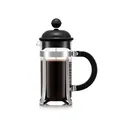 Produktbild: Bodum Caffettiera French Press Schwarz – 350ml / 3 Tassen Kaffeebereiter – Borosilikatglas – Edelstahlfilter – BPA-frei & spülmaschinengeeignet – Made in Portugal