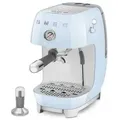 Produktbild: Smeg ECF03PBEU - Manuelle Espressomaschine mit Cold Brew-Funktion, Pastellblau, 50 ́s Style