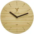 Produktbild: Holzwerk Wanduhr, Beige, Dunkelbraun, Holz, Holz Optik, Rund, 25x25x2.2 cm, CE, Funkuhr, Dekoration, Uhren, Wanduhren