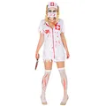 Produktbild: dressforfun tectake Sexy Zombie Krankenschwester Stretch Kleid Damen Kostüm inkl. Kniestrümpfe, Mundschutz & Haarreifen (M | Nr. 300063)