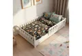 Produktbild: Juskys Kinderbett Naya, 140x200 cm Bodenbett aus Holz, mit Rausfallschutz & Lattenrost