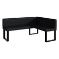 Produktbild: MEBLINI Eckbank für Esszimmer - Küchenbank - Essecke - Sitzecke Küche - Peter - U-Beine 128x168x87cm Rechts - Schwarz Kunstleder