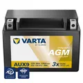 Produktbild: VARTA Automotive DYNAMIC AGM Auxiliary (AUX9) 12V 9Ah 130A - Stützbatterie Nassbatterie für KFZ - Zusätzliche Starterbatterie für Autos mit hohem Energiebedarf - Wartungsfreie Bleisäurebatterie