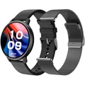 Produktbild: SPC Smartee Duo Classic – Smartwatch intelligente Uhr schwarz mit austauschbarem Metallarmband, 1,43