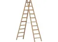 Produktbild: euroline Holz-Sprossen-Stehleiter, mit Eimerhaken, 2 x 10 Sprossen