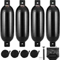 Produktbild: VEVOR Fender-Set 4 Aufblasbare Fenders 16,51 x 58,42 cm Bootsfender, Horizontale oder vertikale Montage, Stegfender Langfender mit 4 Nadeln & Seilen & AufbewahrungstascheHitzebeständig, UV-geschützt