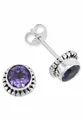 Produktbild: Ohrstecker 925 Silber Amethyst lila Stein Edelstein Ohrringe echt Silber Damen Sterling Silber Stecker Geschenk(MOS-025-51)
