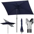 Produktbild: Aluminum Sonnenschirm 3 X 2 M Rechteckiger Marktschirm Mit Kurbel - Für Balkon, Terrasse & Garten - Sonnenschutz Uv 50+, Navy Blau - Sekey
