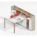 Produktbild: Bürotisch für 2 Personen Arbeitsplatz Schreibtisch Moderne Büroeinrichtung - Weiß