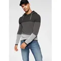 Produktbild: Kapuzenpullover BRUNO BANANI, Herren, Gr. M, grau (anthrazit, gestreift), Feinstrick, Obermaterial: 50% Baumwolle, 50% Polyacryl, gestreift, schmal, Rollsaum, Pullover Kapuzenpullover, im trendigen Waffel-Look, Topseller