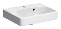 Produktbild: Geberit Smyle Square Handwaschbecken mit asymmetrischem Überlauf mit Hahnloch mit Überlauf 450 mm x 360 mm - Weiß - 500222011