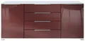 Produktbild: Vladon Sideboard Linio V2 (Moderne Kommode, mit 2 Türen & 4 Schubladen), Weiß matt/Bordeaux Hochglanz, 166,5 x 75,5 x 35 cm (BxHxT)