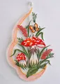 Produktbild: Stickereien Plauen Fensterbild Pilze, mit echter Plauener Spitze Stickerei