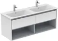 Produktbild: Ideal Standard Möbeldoppelwaschtisch-Unterschrank CONNECT AIR 1300 x 440 x 517 mm hellgrau glänzend / weiß matt