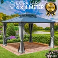 Produktbild: BRAST® Pavillon Aluminium Pagode 4x4m | inkl. Moskitonetz | wasserdicht