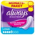 Produktbild: Always Discreet Inkontinenz-Einlagen Long Monatspaket bei Blasenschwäche, 80 Einlagen (4 Pac