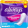 Produktbild: Always Discreet Inkontinenzeinlagen für Frauen Long 80 Stück Rundumschutz
