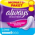 Produktbild: Always Discreet Inkontinenzeinlagen Long Monatspaket 80 Binden 4 x 20 Stück