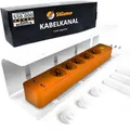 Produktbild: Stilemo® Kabelkanal Schreibtisch - Kabelmanagement Schreibtisch Organizer Kabeldurchführung - Cable Management Kabelhalter Kabelwanne Tisch - 43x12x10CM - Kabelkorb Weiß