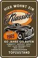 Produktbild: Deko Blechschild als Geschenk zum 60. Geburtstag: Oldtimer in Topzustand Modell Baujahr 1965-20x30cm