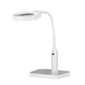 Produktbild: Rollei Tischlupe mit LED-Licht und Gelenk-Arm – 1,8X und 3,3X Vergrößerung, 6 LEDs mit Einstellbarer Helligkeit, Flexibler Arm, Standfuß & Tischklemme, Kabel- und batteriebetrieben