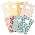 Produktbild: Papierdrachen 8 hochwertige Heftumschläge aus Papier für Kinder | DIN A4 | Motiv Blumen - Heftschoner - Heftumschlag 250g/m² - Set Nummer 2