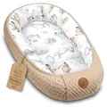 Produktbild: Nestchen Baby - Babynestchen Neugeborene Minky Babynest für Kinderbett Vielseitiges tragbar Nest kuschelnest zubehör für babybett warm Winter co... - Beige/Weiß