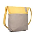 Produktbild: Zwei Damen Umhängetasche JANA J10 Crossbody Bag 5 Liter Handtasche im Canvas-Stil im Bicolor-Design + passender Kosmetikbeutel/Geldbeutel gratis (lemon)