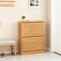 Produktbild: SoBuy Schuhkipper Schuhablage Schuhschrank mit 2 Klappen Schuhregal schmal Schuhkommode BHT ca.: 60x79x23cm