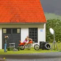 Produktbild: Busch 79811 Bikermodel mit Zubehör Action Set HO NEU