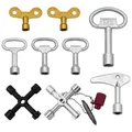 Produktbild: 9 Stück Universalschlüssel Wasserhahn Schlüssel 4 Wege Service Kreuz Schlüsse...