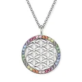 Produktbild: Engelsrufer Damen Halskette Sterling Silber Lebensblume Zirkonia Anhänger, Längenverstellbar, Karabinerverschluss, Nickelfrei, Symbol für Harmonie und Lebensfreude